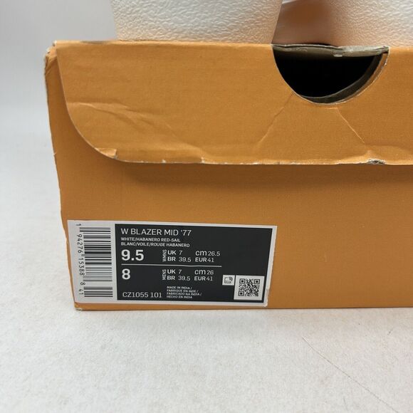 Nike Shoes Blazer Mid 77’ WMNS “Habanero Red White” 2024 - Picture 5 of 5